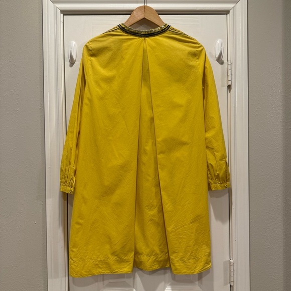 Purificacion Garcia Mini Tunic Dress Women’s S Yellow Beaded Long Sleeves Boho - Picture 2 of 10